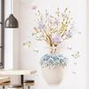 Wall  Stickers, Embossed Vase Colored Flower Bedroom Wallpaper, Creative Self-adhesive Waterproof Bedside Bedroom Background Aesthetic Decor Poster