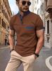 Men Simple Color Block Pocket Printed Polo Shirt