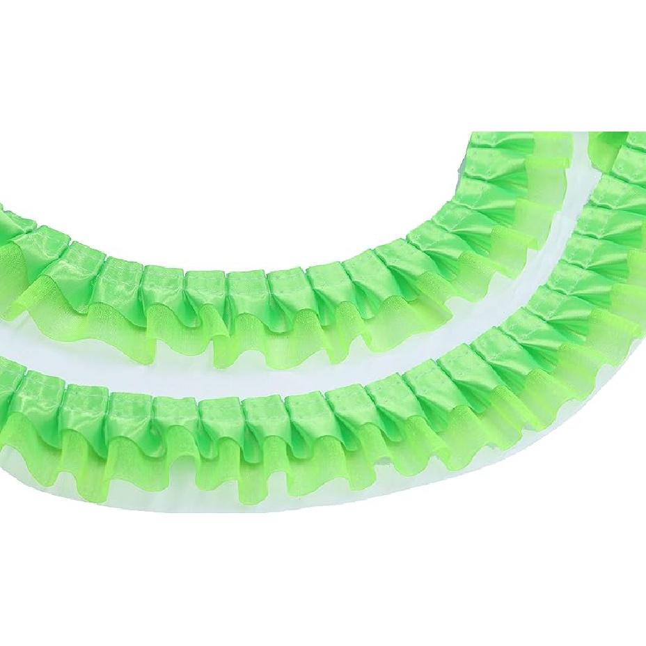 YYCRAFT Pack of 5y Two Tone Satin Organza Lace Edge Trim 1.5" Wedding Ribbon Sewing (Royal)