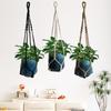 Geantă Netă pentru Ghiveci de Flori Suspendat de 35 Inch Suport pentru Plantator Împletit Manual Stil Nordic Coș de Perete din Frânghie de Cânepă pentru Ghiveci de Flori Plantă Verde Horticolă
