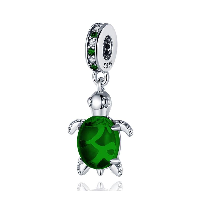 Grüne Farbe Charms Fit Armbänder 925 Silber Avocado Klee Perle Kaktus Chamäleon Zirkon DIY Schmuck Charme