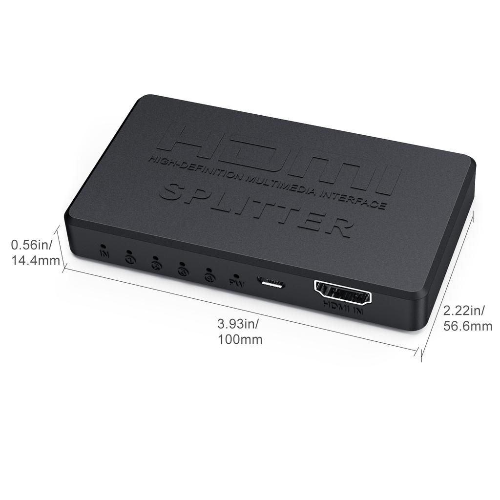 4K 2K HDMI Splitter 1 in 4 out 4x1 HDMI Switch HDMI-compatible Adapter HD 1080P Video Switcher for Xbox PS4 DVD HDTV PC Laptop