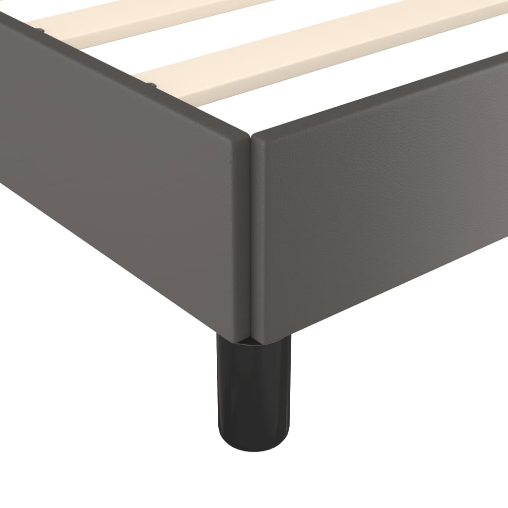 Bed Frame Gray 100 X 200 Cm Faux Leather