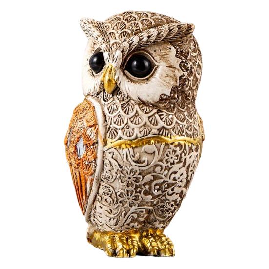 Owl Statue Realistic Look Animal Themed Ornament Owl Collectible Figurine