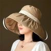 Women's Summer Sun Protection Bucket Hat UV-Protective Korean Style Wide Brim Sun Hat for Outdoor Travel