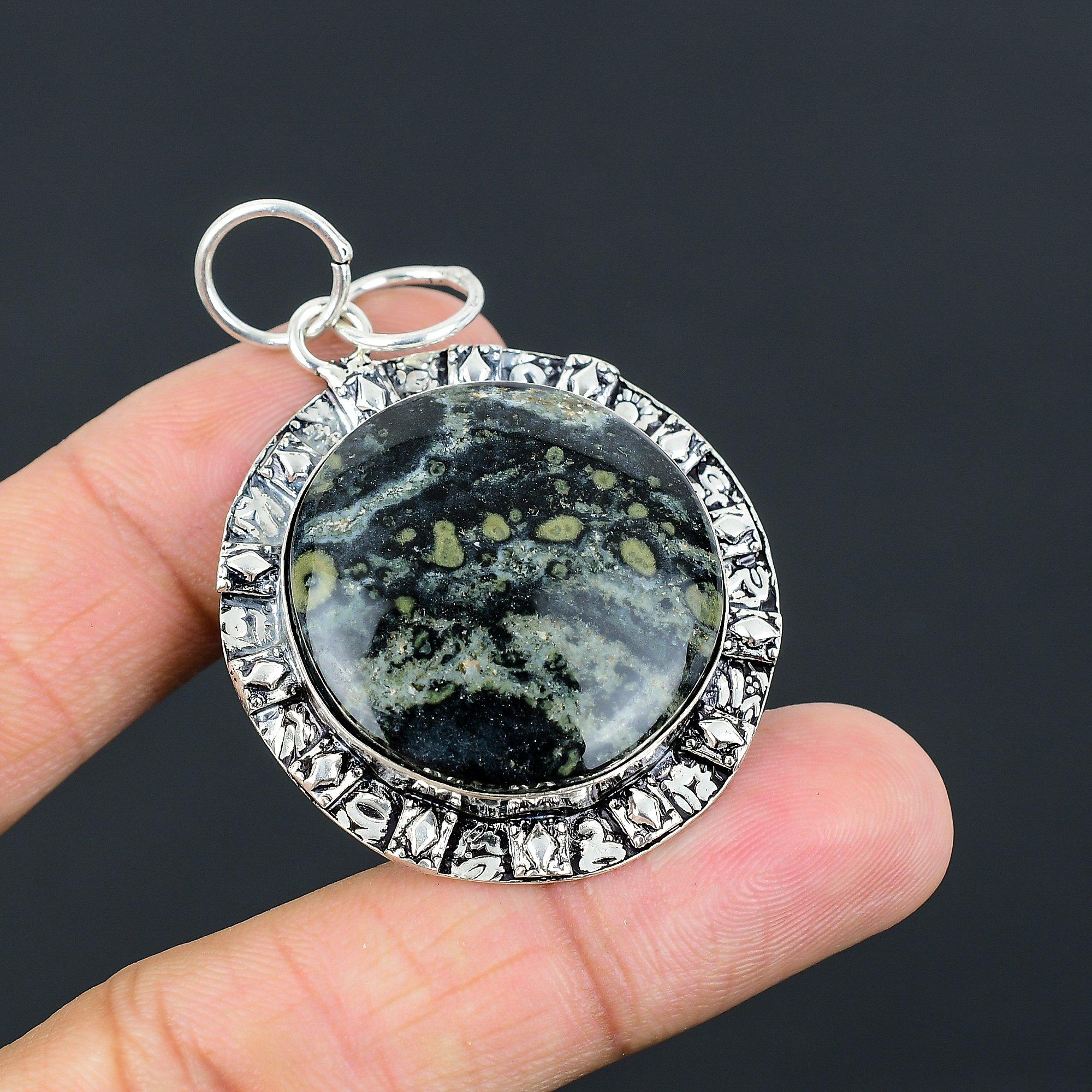 Daughters Day Deal Kambaba Jasper Stone 925 Sterling Silver Bezel Mother Pendant