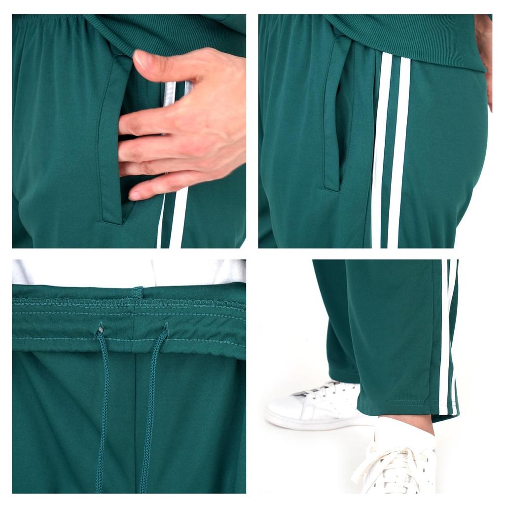 Farbiges Jersey-Hosen-Set mit Zwei und Größen Schwarz x Streifen, Herren Damen S/M/L/LL (L, Gold)