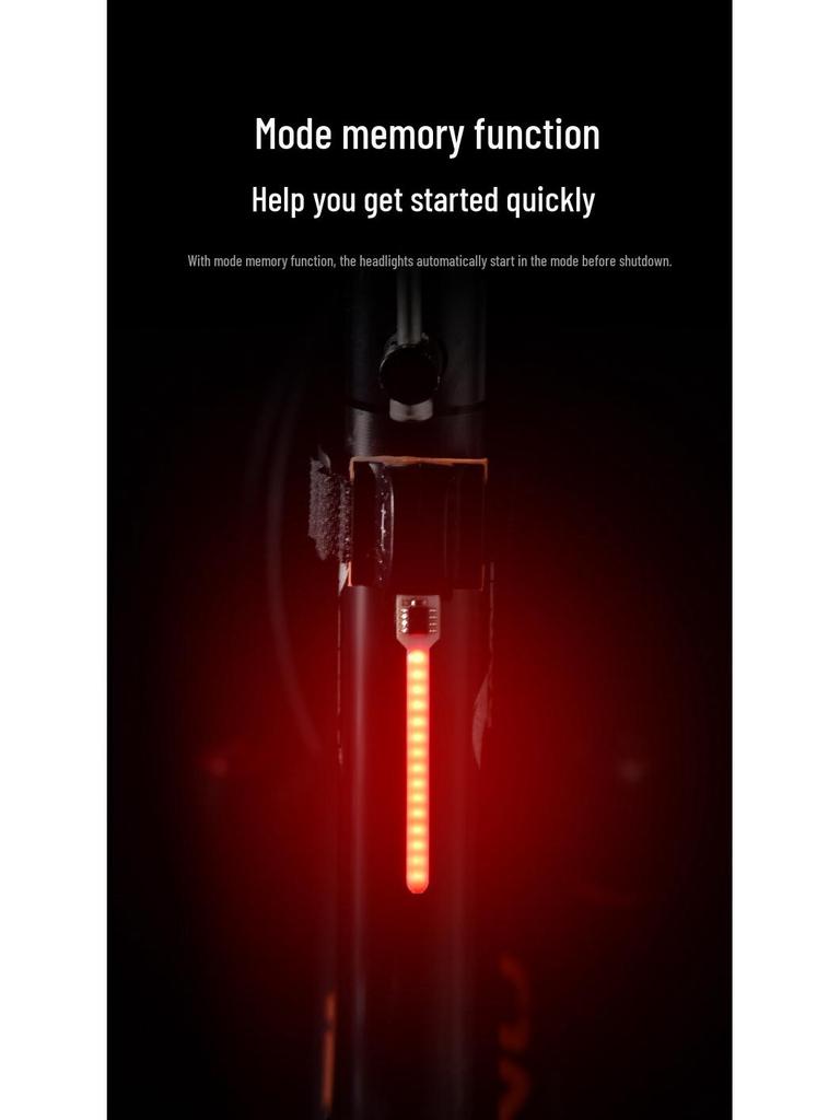 Lumină LED Reîncărcabilă USB pentru Ciclism Nocturn - Prindere cu Curea și Navigare Fluantă