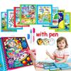 Children Early Education Toys Magical Book With Pen Water Drawing Montessori Toys Gift Reusable Coloring Book Magic Drawing Book