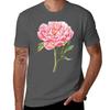 Watercolor Peony TShirt Classic Crew Neck Cotton TShirt