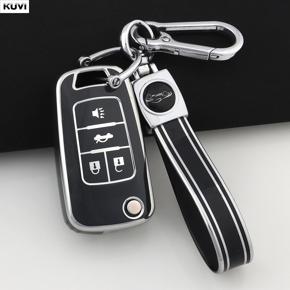 3 4 Buttons Tpu Car Folding Key Case Cover Fob Keychain For Chevrolet Cruze Aveo Camaro Epica Lova Sail Spark Opel Astra Corsa