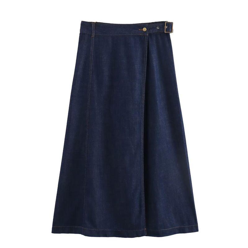 

Kaslead New Arrival Women s Clothing Fashion Style Fashion All-Match Casual Denim Sarong Skirt 7956454 Blue L