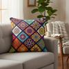 Boho Mandala Patchwork Pillow Cover Colorful Ethnic Floral Print Cushion Case Bohemian Home Decor Yoga Room Gift