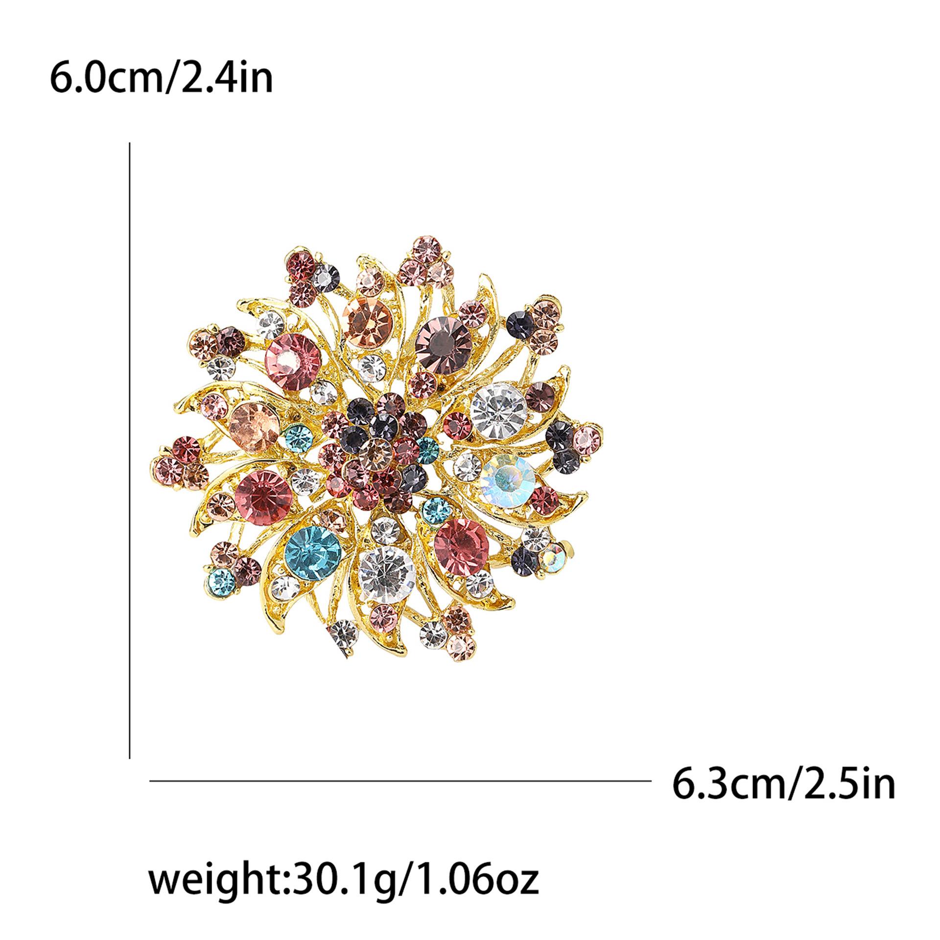 

Модная брошь в виде круглого цветка из сплава со стразами, универсальная, высокого класса, для женского костюма, платья, корсажа, украшения