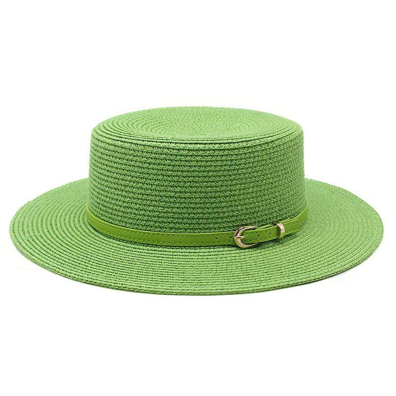 Small fresh Internet celebrity wide brim flat top top hat women's spring summer French sun beach visor