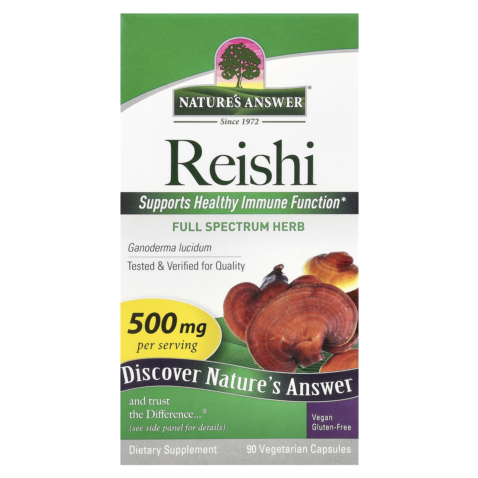 

Nature S Answer, Reishi, 500 Mg, 90 Veggie Caps