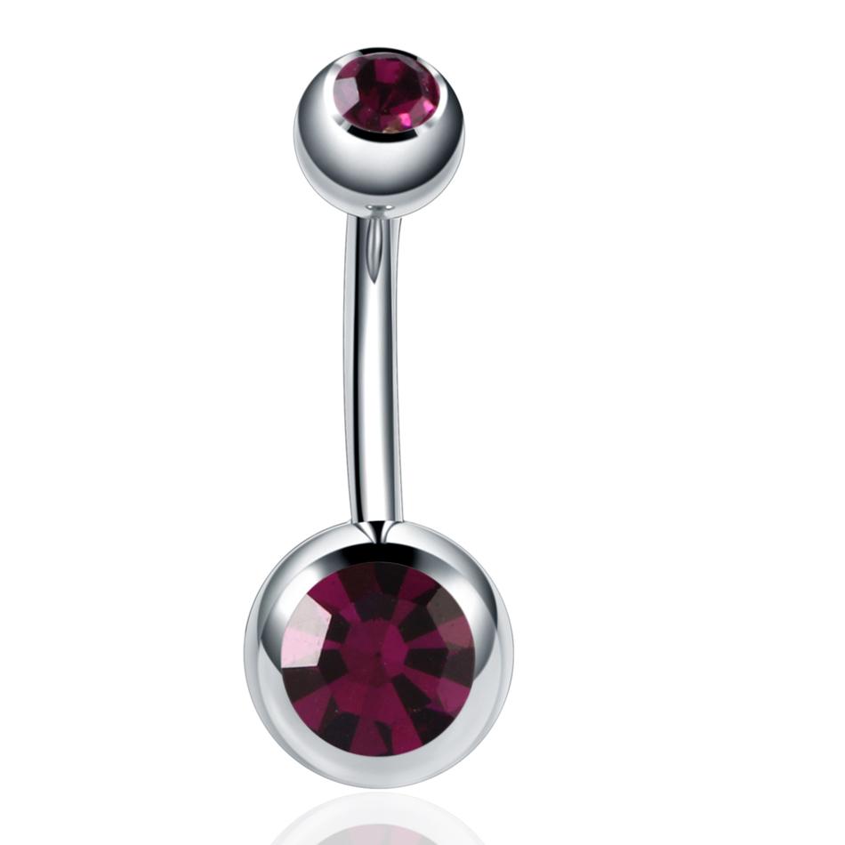 1PC Surgical Steel Crystal Belly Button Piercings 14G Heart Belly Piercing CZ Navel Ring Nombril Belly Rings Sexy Women Jewelry