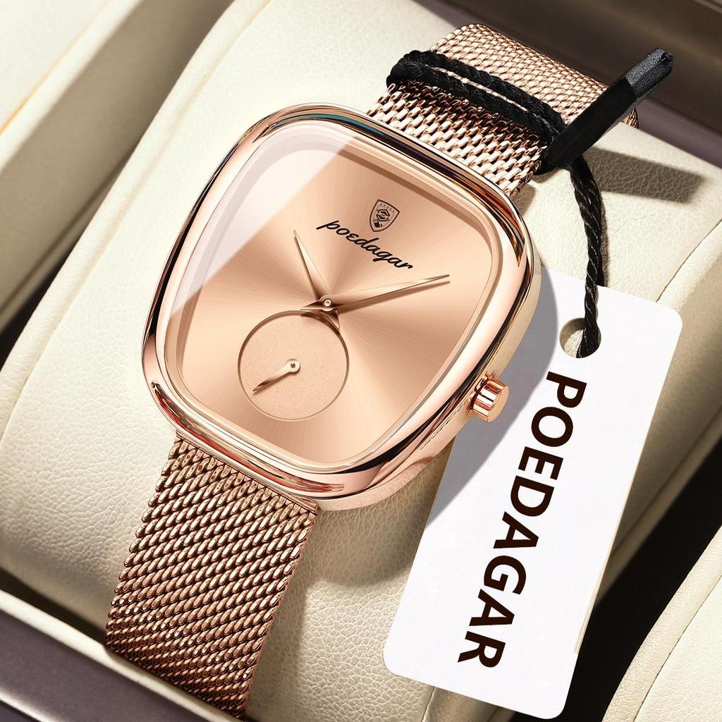 POEDAGAR Luxury Woman Watch Waterproof Stainless Steel Mesh Women's Watches Fashion Elegant Quartz Ladies Wristwatch Reloj