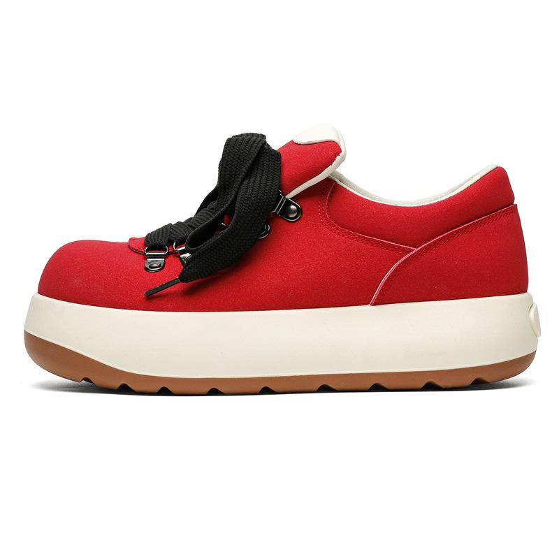 

Men s shoes ins new niche design canvas shoes casual board shoes big head shoes platform ugly cute personalized couple board shoes 44 червоний