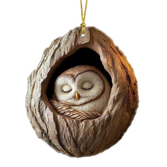 Animal Christmas Ornament 2D Flat Forest Animal Xmas Tree Ornament Acrylic Hanging Woodland Pendant for Garden Tree Home Decor
