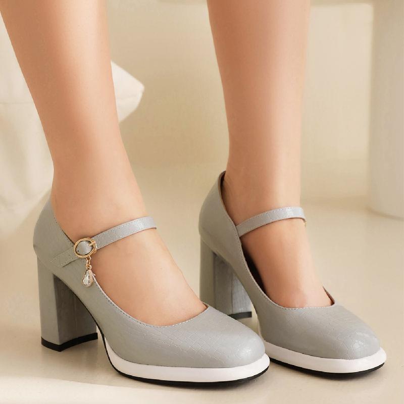 High Heels Pumps Shoes Woman Elegant 2025 Ankle Straps Black Red Nude Gray Women's Heeled Office Party Wedding Shoes Ladies