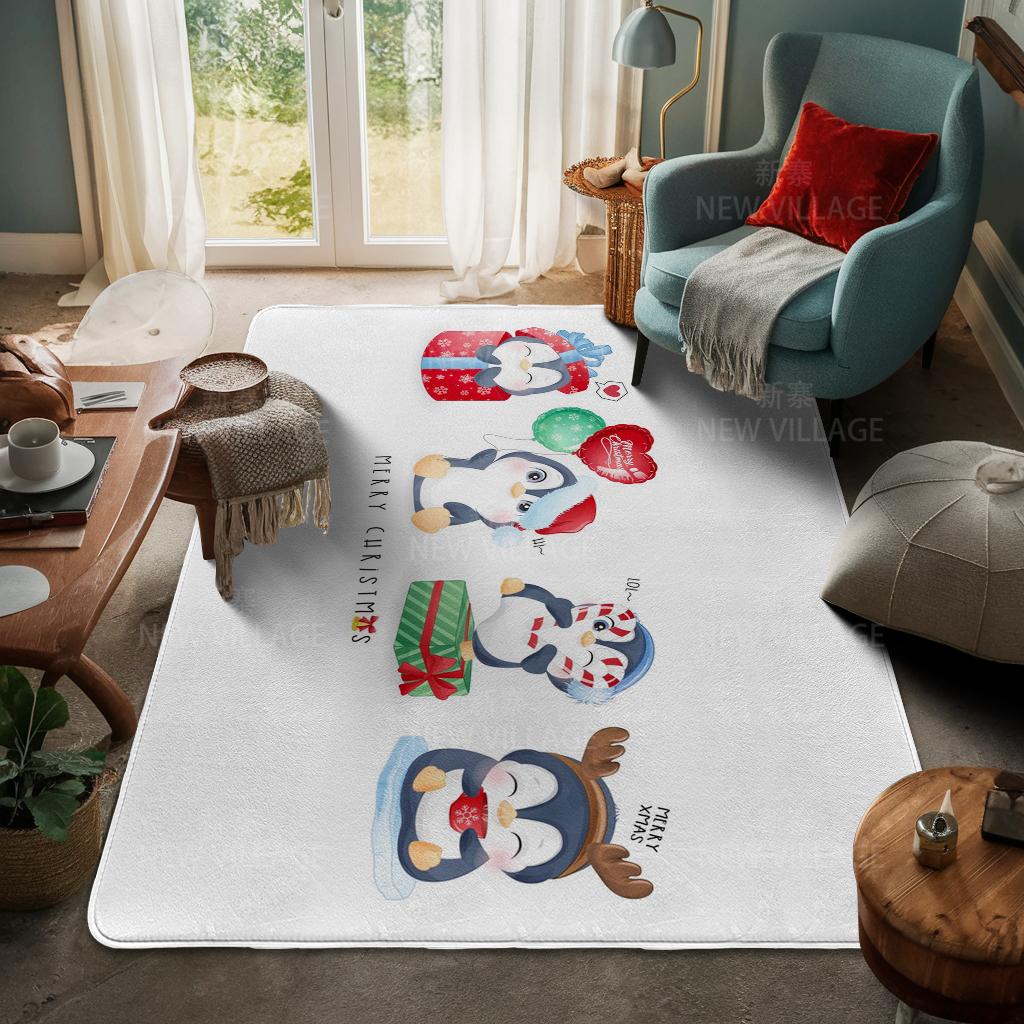 House Entrance Carpet Home Door Mat Living Room Bath Foot Bathroom Non-slip Water Absorption Rugs Bath Merry Christmas Winter