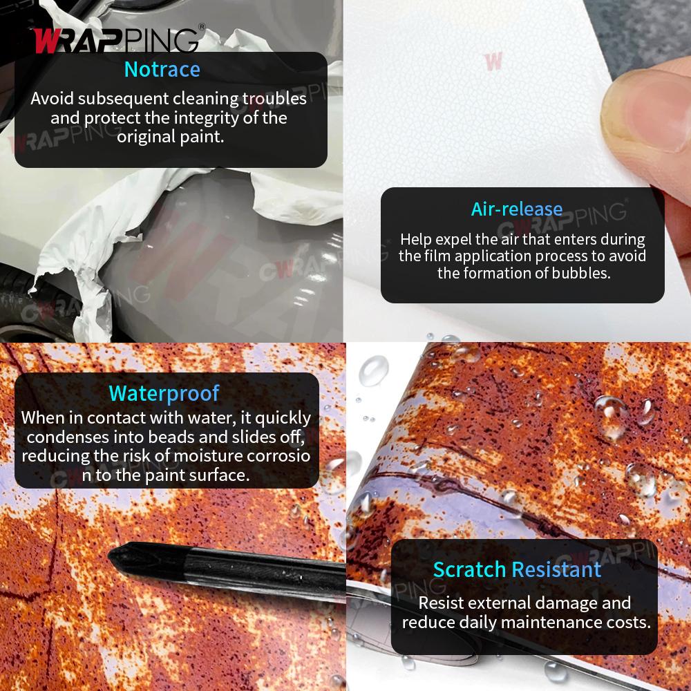 Car Sticker Vinyl Paper for Car Vintage Self-adhesive Film Waterproof Motorcycle Vinyls Rusty Texture Automotive Wrapping Wrap