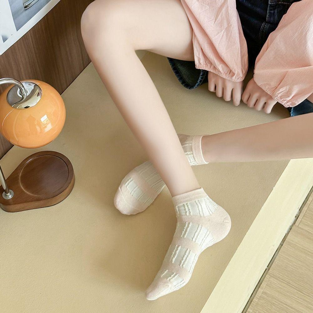 5 Paar Streifen Herz Kurze Socken Rüschen Kniestrümpfe Damen Niedlich Süß Knöchelsocken Mädchen