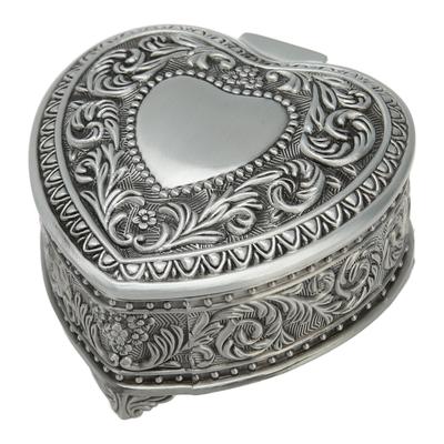 Heart Shape Jewelry Box Zinc Alloy Heart Shape Trinket Box Vintage Trinket Organizer for Rings