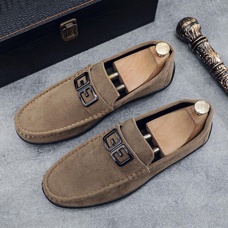 Zulishi men's shoes autumn and winter new loafers soft-soled breathable casual shoes one pedal daily Doudou shoes men's set help