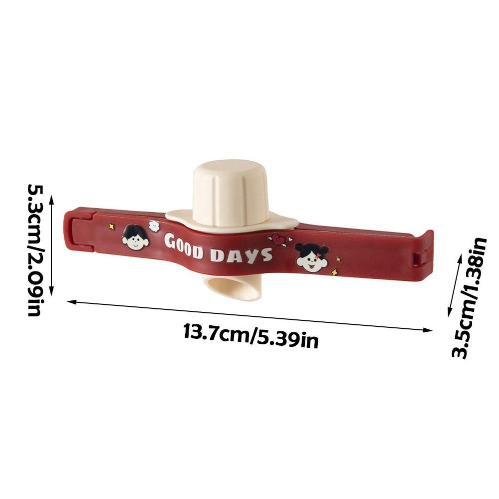 1/5Pcs Screw Cap Seasoning Sealing Clip Cartoon Moisture-proof Food Bag Clips with Plastic Spout Adjustable Spice Jar Lids