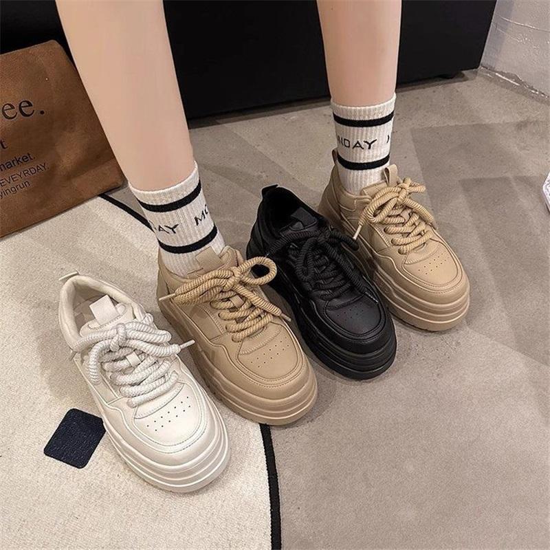  Women's Chunky Sole Forrest Gump Shoes Platform Casual Lace Up Sneakers