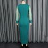 Elegant Lady Party Dresses New Style V Neck Transparent Sleeve Beaded Sheath Ankle Length Fashion Female Dinner Dress