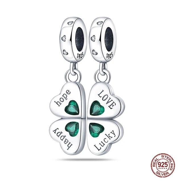 2023 New Style 925 Sterling Silver Four Leaf Clover Ladybug Charm Beads