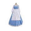 Belo Traje Azul para Mulheres, Vestido da Bela e a Fera, Roupa de Cosplay para Adultos