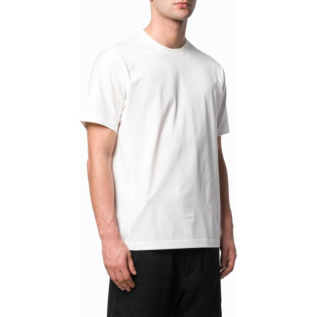 Y-3 Ärmellogo Einfarbig Rundhals-Pullover Kurzarm Regular T-Shirt Unisex T-Shirt Weiß DY7183