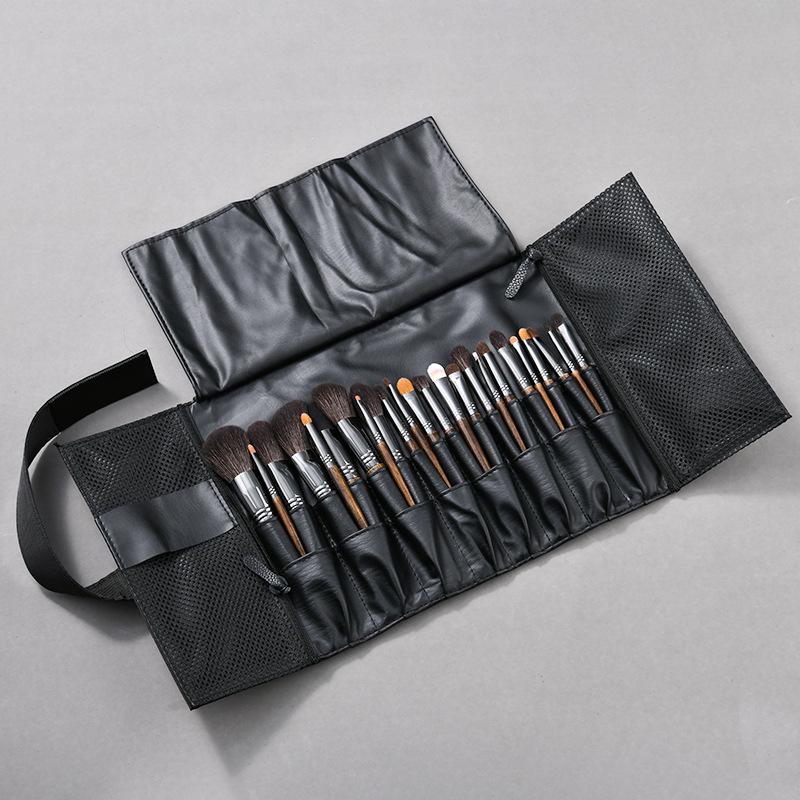 25-Piece Animal Hair Makeup Brush Set: Includes Wool Brushes for Eyeshadow, Nose Shadow, and Foundation - Artist Recommended