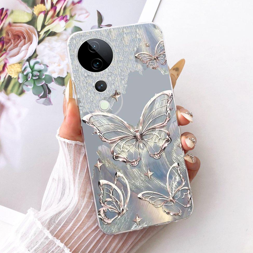 Casing For Vivo S19 Pro Clear Case Aesthetic Luxury Cute Fashion Flower Funny Painted Funda For Vivo S19Pro V2362A Cover