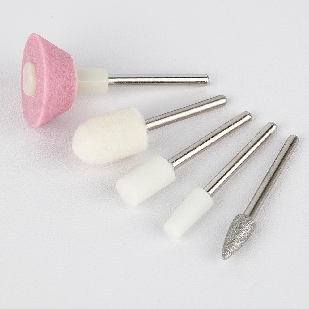 Five-Piece Nail Art Grinding and Wool Brush Set