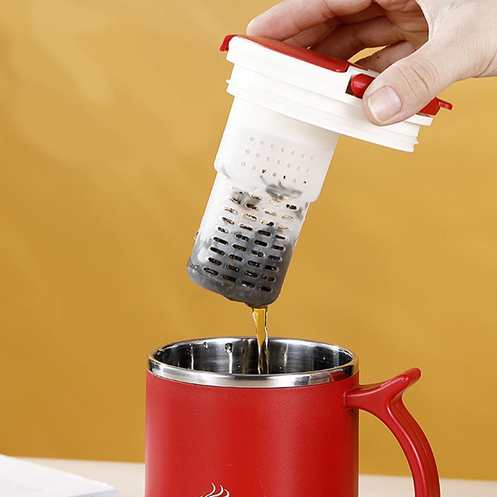 304 Stainless Steel Double Wall Insulated Coffee Coffee With Strainer&Spoon&Straw Leak Proof Mug Reusable Water Cup Drinkware