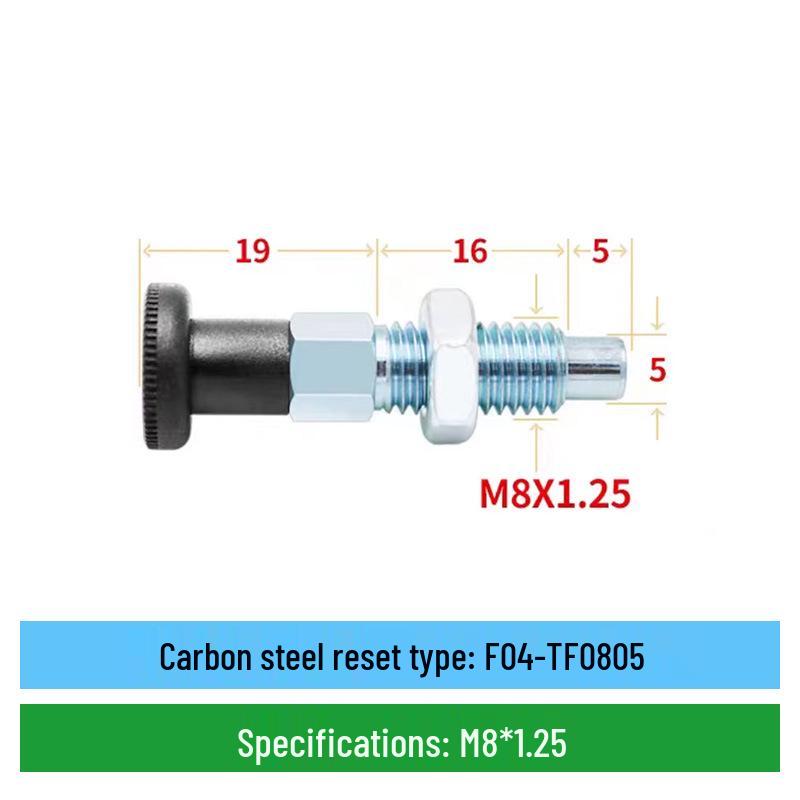 Stainless Steel Self-Locking Plunger with Coarse Thread and Pull Ring