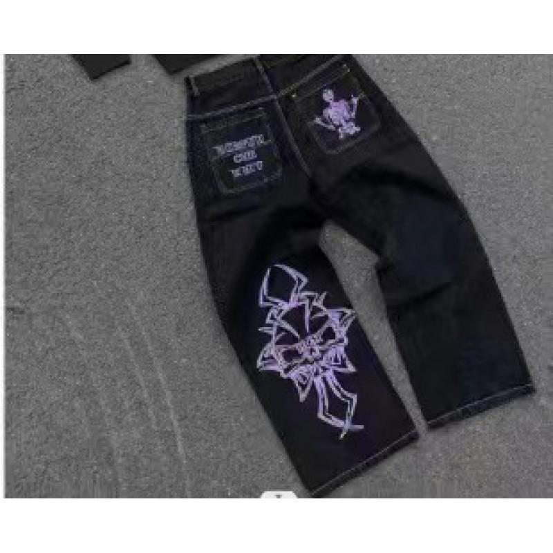 JNCO Streetwear Y2K Hip Hop Εκτύπωση Φαρδύ Πόδι Τζιν Δένετσο Ανδρικό Γυναικείο Φθινόπωρο Casual