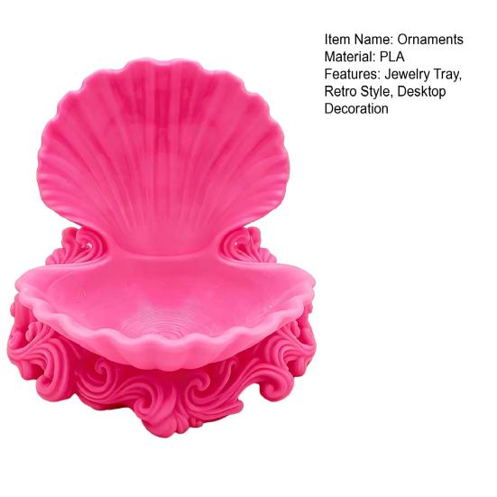 Shell Jewelry Storage Tray, Three-Dimensional Carving Design, Jewelry Decorative Organizer for Rings Earrings Small Items