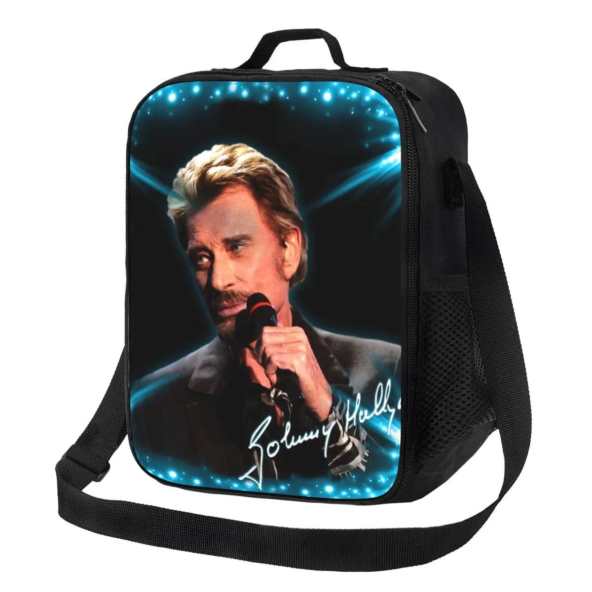 

Крутая термоизолированная сумка для ланча Johnny Hallyday, французский рок-певец, многоразовый контейнер для ланча для пикника, коробка для еды Bento 26.5x20x11.5CM армия зеленый