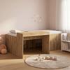 High Bed with Desk for Children Artisan Oak Finish 75 x 190 cm