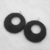 Black Plush Round Pendants Hook Earrings for Women Bohemian Elegant Light Dangle Earrings Hollow Circle brincos feminino