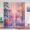 2pcs,Curtains Cute Snowmen Christmas Tree Gifts (3) Chic Chic Curtains Versatile Polyester Curtains Festive Decorative for