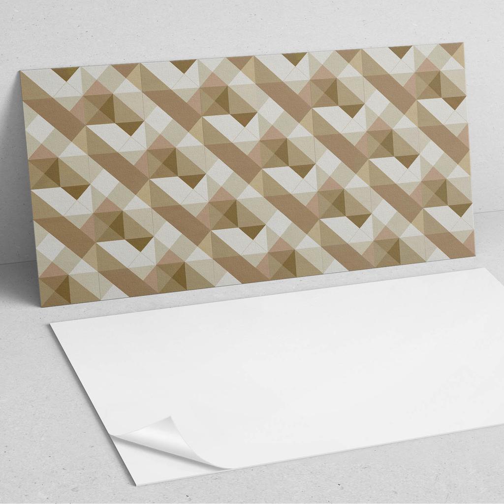 Glued PVC Panel with a Motif Perfect for the Hallway 100x50 cm Geometry in Earthy Shades