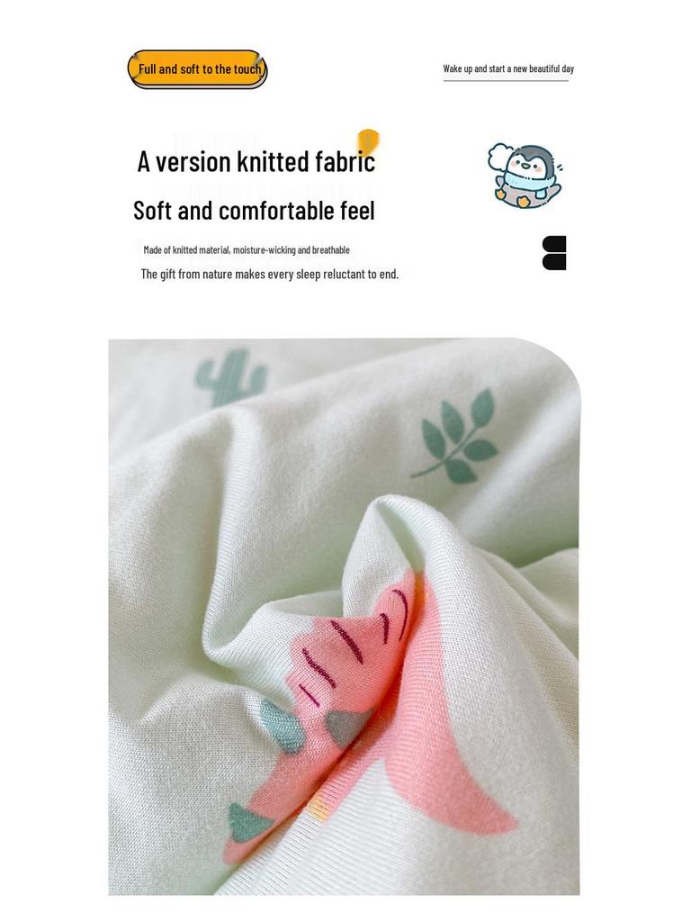 Plapumă Tricotată din Bumbac de Desene Animate pentru Copii - Moale, Lavabilă la Mașină, Plapumă de Iarnă pentru Grădiniță și Somnurile Bebelușilor.