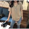 Women's V Neck Short Sleeve Tee Loose Fit Casual Elegant Solid Color Bamboo Cotton Top